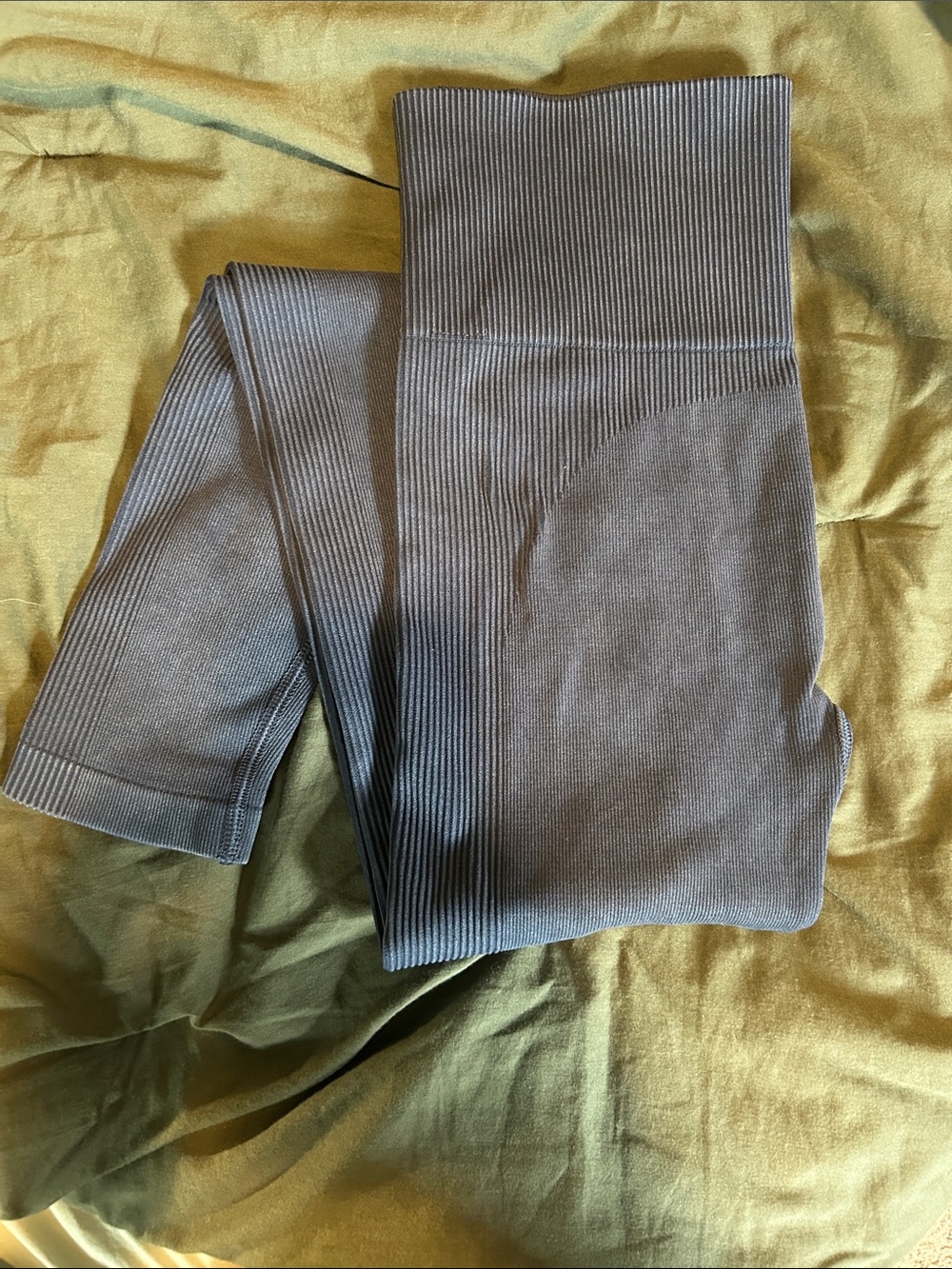 SPANX Ribbed High-Waist Leggings in Gray